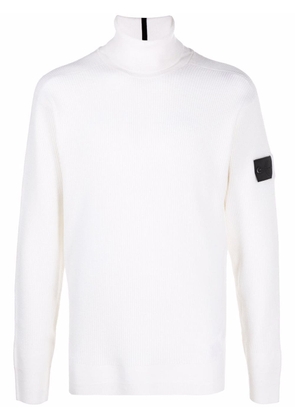 Stone Island Shadow Project logo-patch roll-neck jumper - White