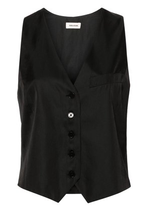 Zadig&Voltaire Emaux satin waistcoat-style top - Black
