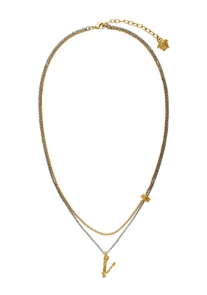 Versace double-chain pendant necklace - Gold