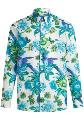 ETRO Tropical floral-print cotton shirt - Blue