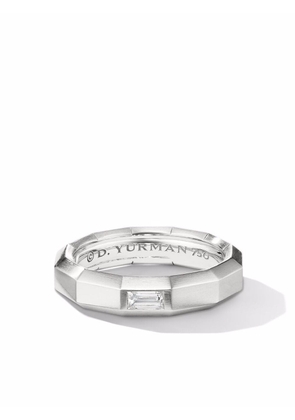 David Yurman 18kt white gold Faceted diamond band ring - Silver