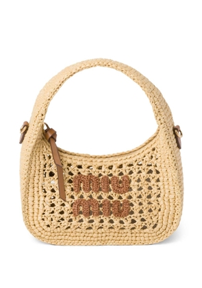 Miu Miu Wander crochet-knit shoulder bag - Neutrals