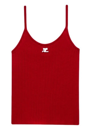 Courrèges ribbed-knit ribbed tank-top - Red
