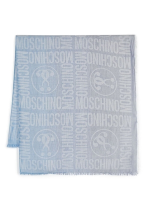 Moschino logo-jacquard gradient scarf - Blue