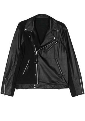 Undercover panelled leather biker jacket - Black