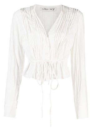 OUR LEGACY pleated long-sleeve blouse - White
