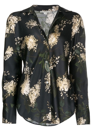 Vince floral-print silk shirt - Black