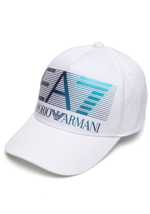 Ea7 Emporio Armani iridescent logo-print cap - White