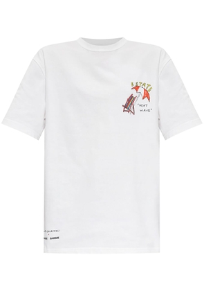 SAMSOE SAMSOE logo-print cotton T-shirt - White