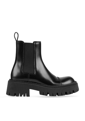 Balenciaga Leather Tractor Ankle Boots