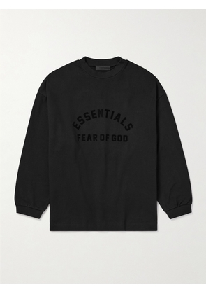 FEAR OF GOD ESSENTIALS - Oversized Logo-Appliquéd Cotton-Jersey T-Shirt - Men - Black - XXS