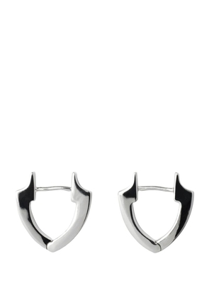 Burberry Sterling-Silver Shield Earrings
