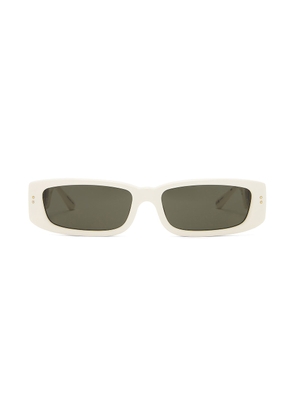 Linda Farrow Talita Sunglasses in White - White. Size all.