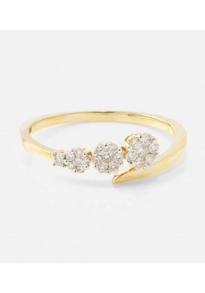 Stone and Strand Burst Galaxy 10kt yellow gold ring with diamonds