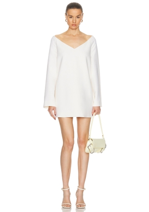 Brandon Maxwell The Zayna Off The Shoulder Mini Dress W/ Long Slv in Ivory - Ivory. Size 4 (also in ).
