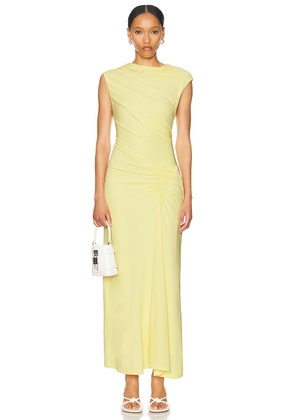 SIMKHAI Acacia Midi Dress in Sulfur - Lemon. Size L (also in ).