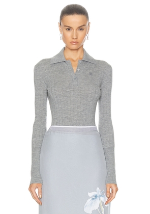 Givenchy Long Sleeve Bodysuit in Heather Grey - Grey. Size S (also in L, XS).