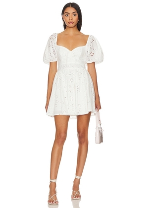 For Love & Lemons Jocelyn Mini Dress in White. Size S.