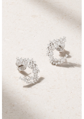 Ananya - Scatter Huggies 18-karat White Gold Diamond Earrings - One size