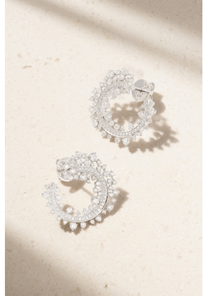 Ananya - Scatter Edge 18-karat White Gold Diamond Hoop Earrings - One size