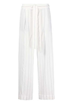Vince striped straight-leg trousers - White