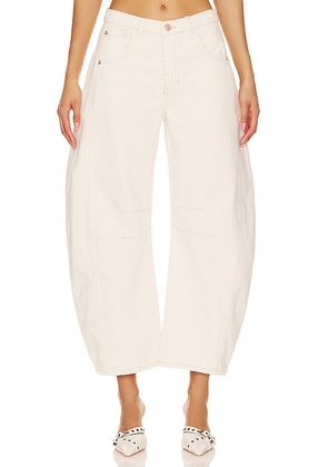 Free People x We The Free Good Luck Mid Rise Barrel in Cream. Size 28.