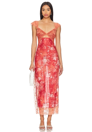 Free People X Intimately FP Suddenly Fine Maxi Slip in Red. Size XS.