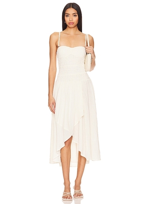 Free People Sparkling Moment Midi Dress in Ivory. Size M, S, XL.