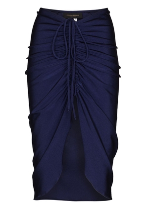 Adriana Degreas ruched high-waisted pencil skirt - Blue