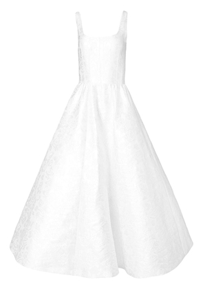 Carolina Herrera patterned-jacquard midi-dress - White