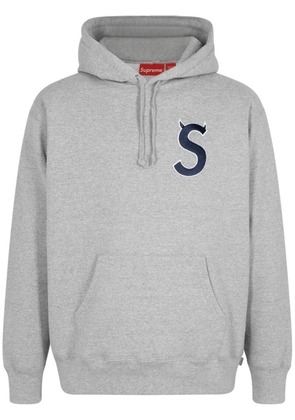 Supreme S logo drawstring hoodie - Grey