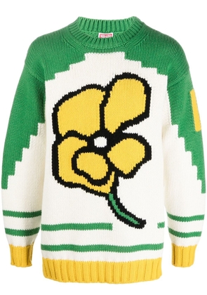 Kenzo floral-print knit jumper - Neutrals