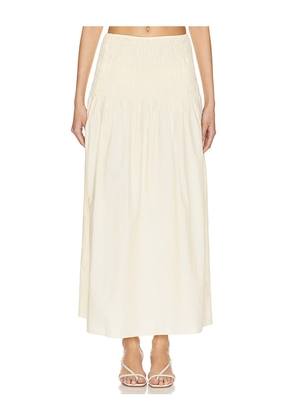 FAITHFULL THE BRAND Baia Midi Skirt in Lemon. Size M, XL.