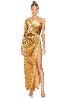 Ronny Kobo Lorinna Dress in Metallic Gold. Size S, XS.