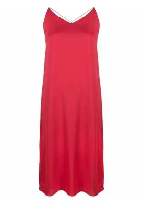 Fabiana Filippi bead-embellished slip dress - Red