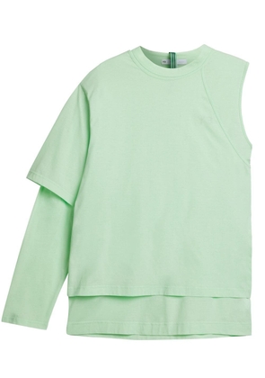 Y-3 asymmetric layered-effect T-shirt - Green