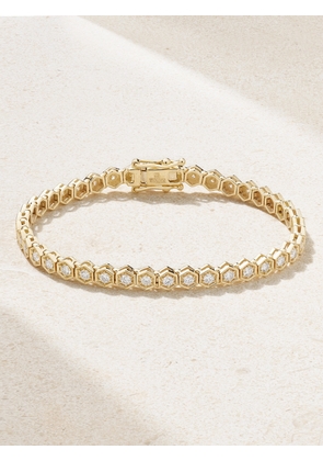 KOLOURS JEWELRY - Hexagon Large 18-karat Gold Diamond Tennis Bracelet - 17,16