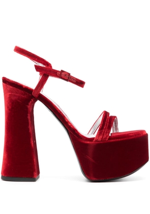 Philosophy Di Lorenzo Serafini 145mm velvet-finish sandals - Red