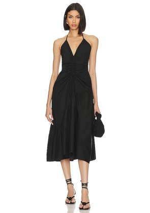 L'Academie Stanza Midi Dress in Black. Size S, XL.