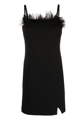 TWINSET feather-trim fitted minidress - Black