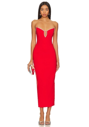 Runaway The Label Bec Midi Dress in Red. Size S.