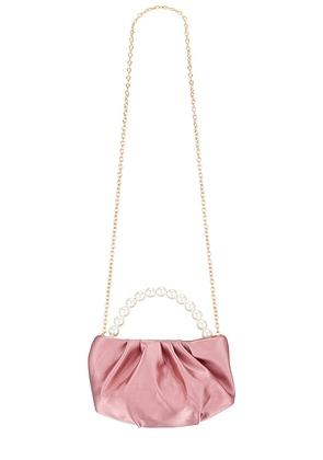 Lele Sadoughi Marlowe Satin Evening Pouch in Rose.