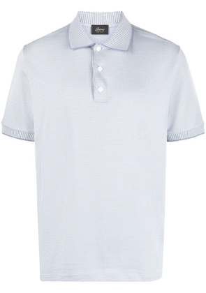 Brioni gingham-pattern polo shirt - Blue