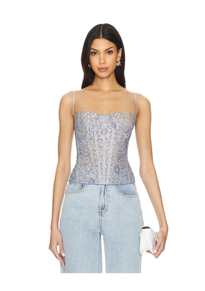 Rozie Corsets Lace Bustier Corset Top in Baby Blue. Size 38/M, 40/L.