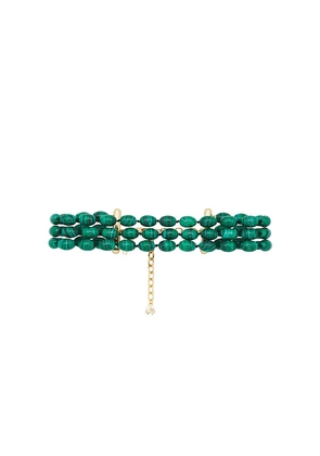 Lele Sadoughi Triple Row Diana Choker Necklace in Green.