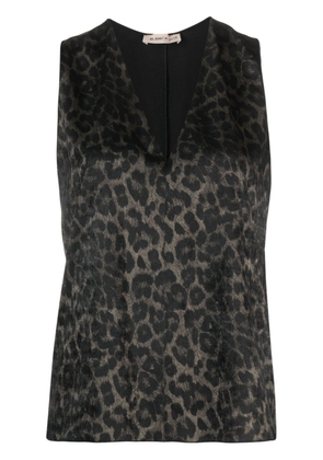 Blanca Vita Tamaya leopard-print tank top - Black