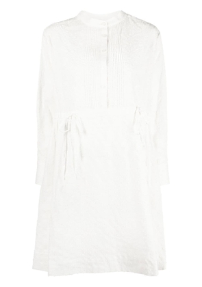 See by Chloé embroidered long-sleeve shirt dress - White