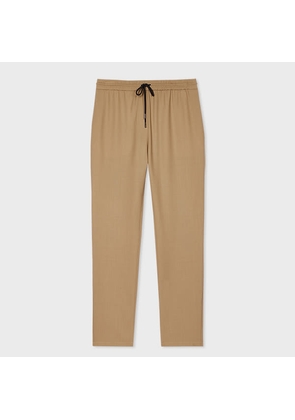 PS Paul Smith Women's Brown Drawstring Hopsack Trousers