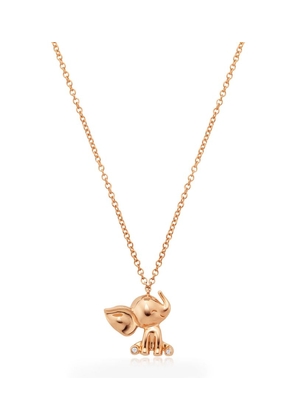 Noa Mini Rose Gold And Diamond Elephant Pendant Necklace