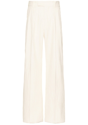 Amiri Ribbed Double Pleat Pant in White - Cream. Size 46 (also in ).